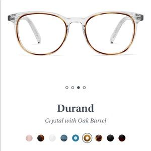 New! Warby Parker Durand Crystal with Oak Barrel